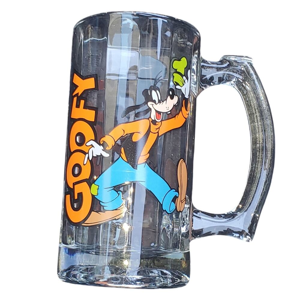 Walt Disney Disney Goofy Clear Glass Drinking Beer Stein Mug